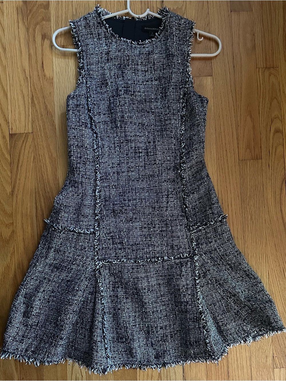 Banana Republic Tweed Fit-and-Flare Dress in Black and White - Picture 4 of 6